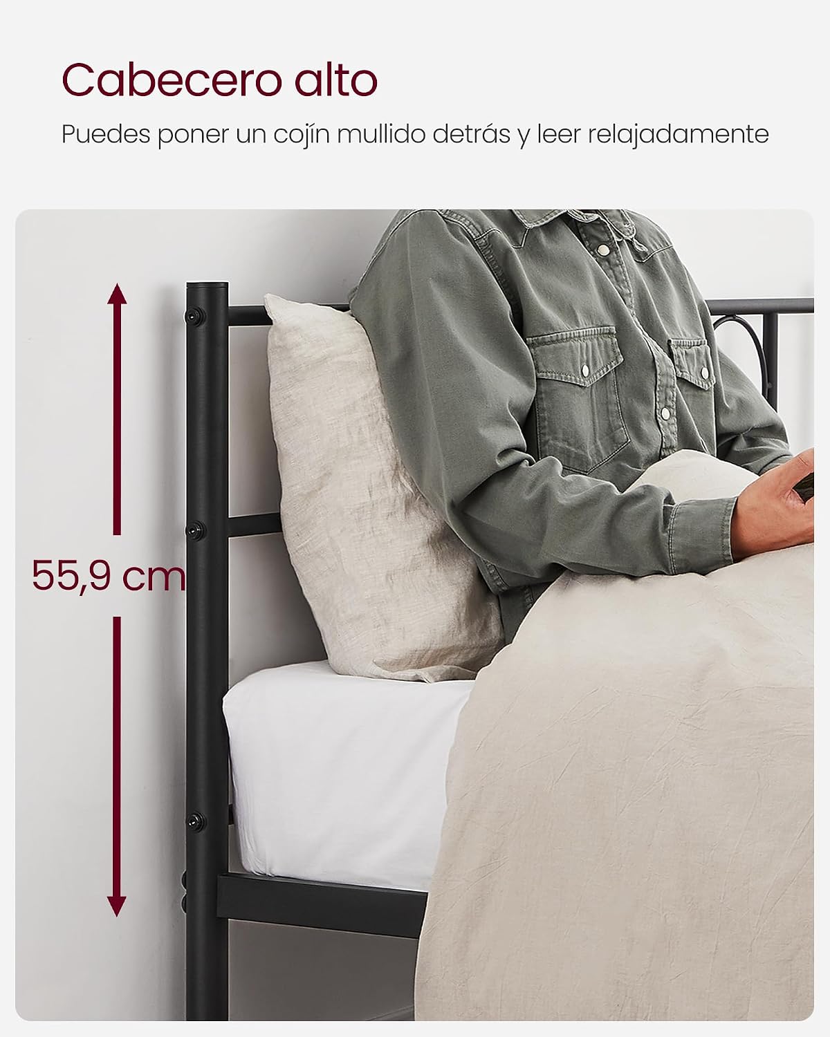 Thumbnail 5 de VASAGLE RMB066B01 Estructura de cama 135x190 cm