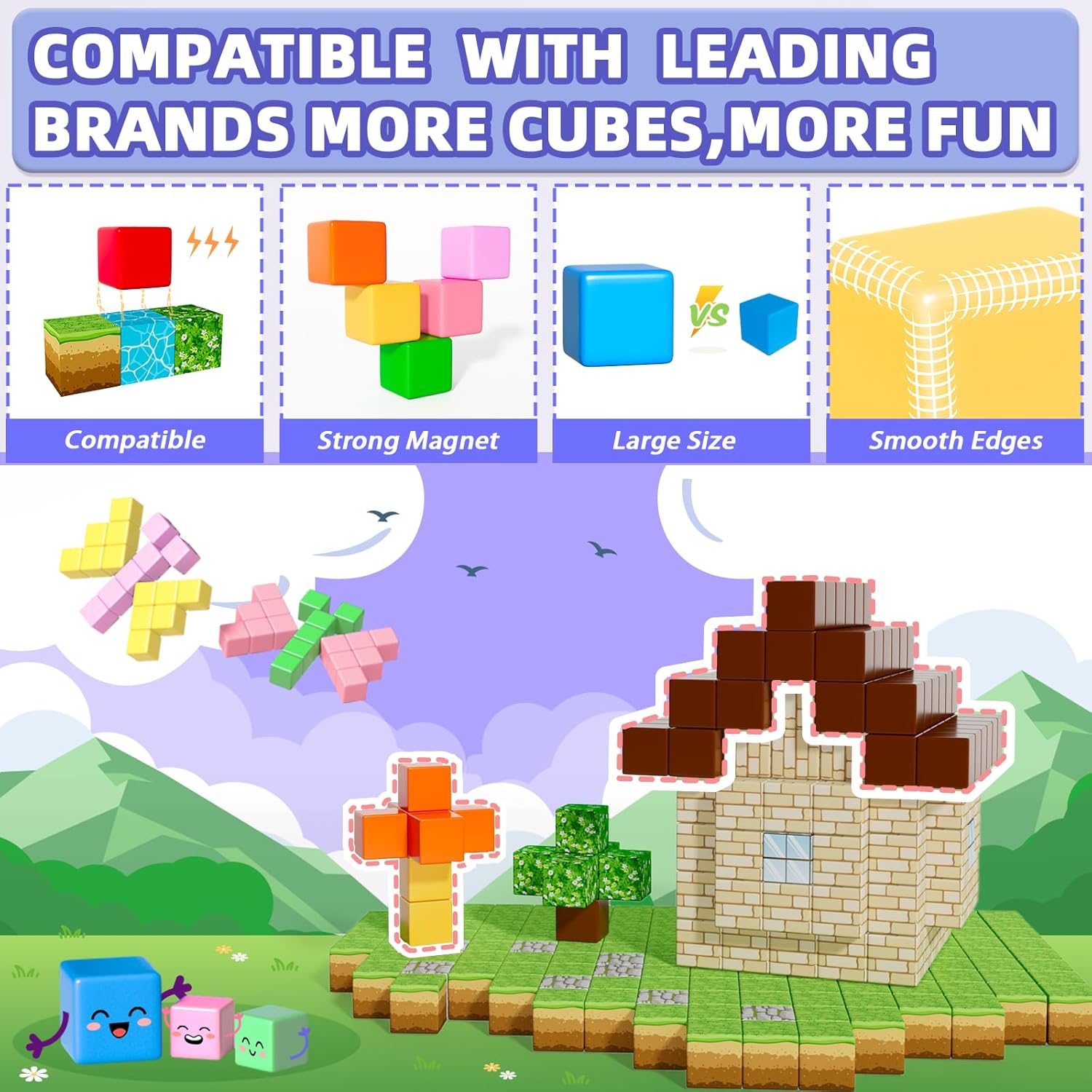 Detalle 2 de Apluses Magnetic Blocks magnetic building set for ages 3+