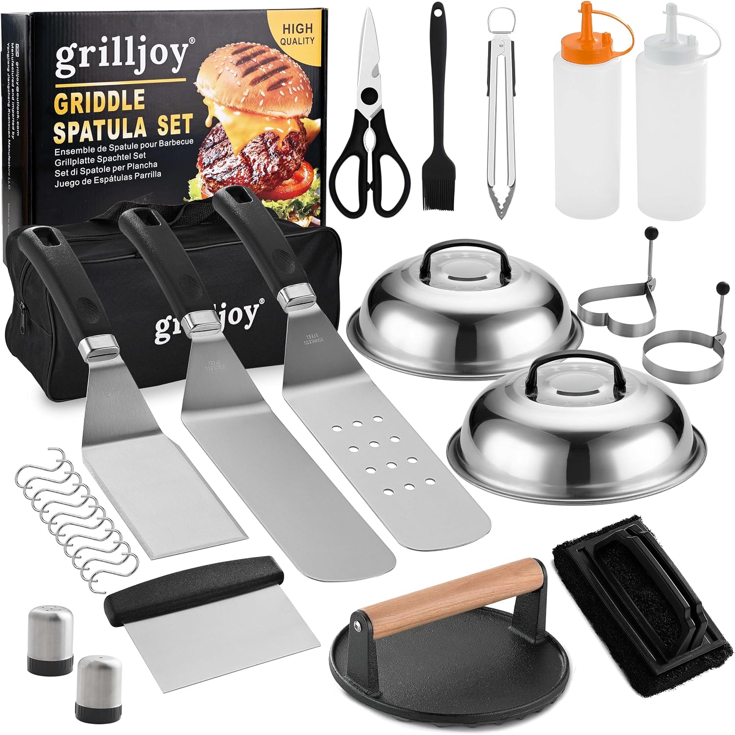 Grilljoy Professional Griddle Accessories Kit for Blackstone – 28-Piece Griddle Tool Set