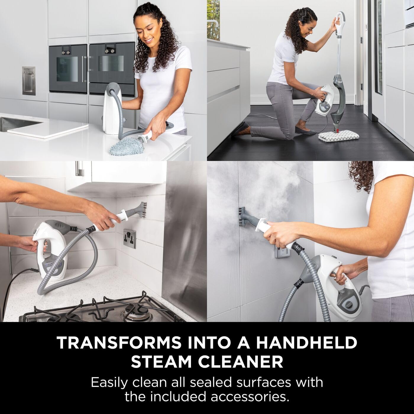 Thumbnail 1 de Shark Floor & Handheld Steam Cleaner S6005UK (Grey/White) – steam mop with Klik n’ Flip and lift-away