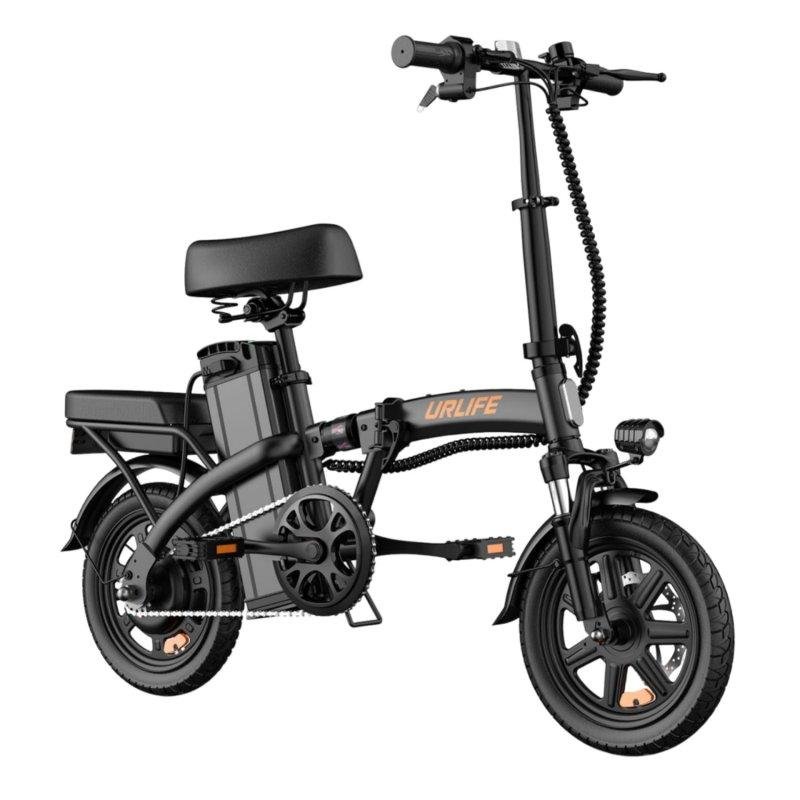Detalle de Bicicleta eléctrica URLIFE F1L plegable 14" – 350W, 48V, 7,5Ah, negra