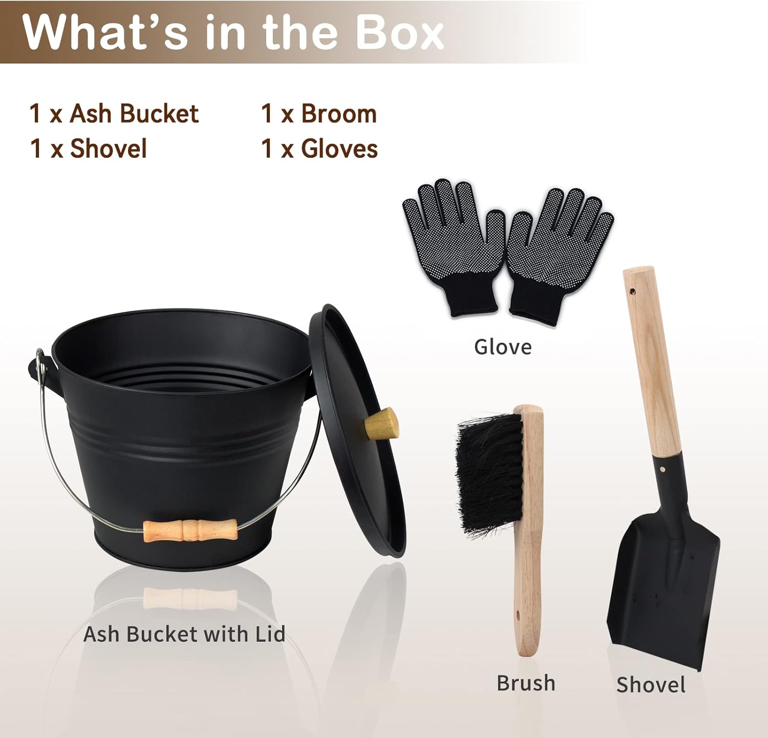 Thumbnail 2 de BRIAN & DANY Ascheeimer mit Deckel 5L Kohleeimer fürs Kamin