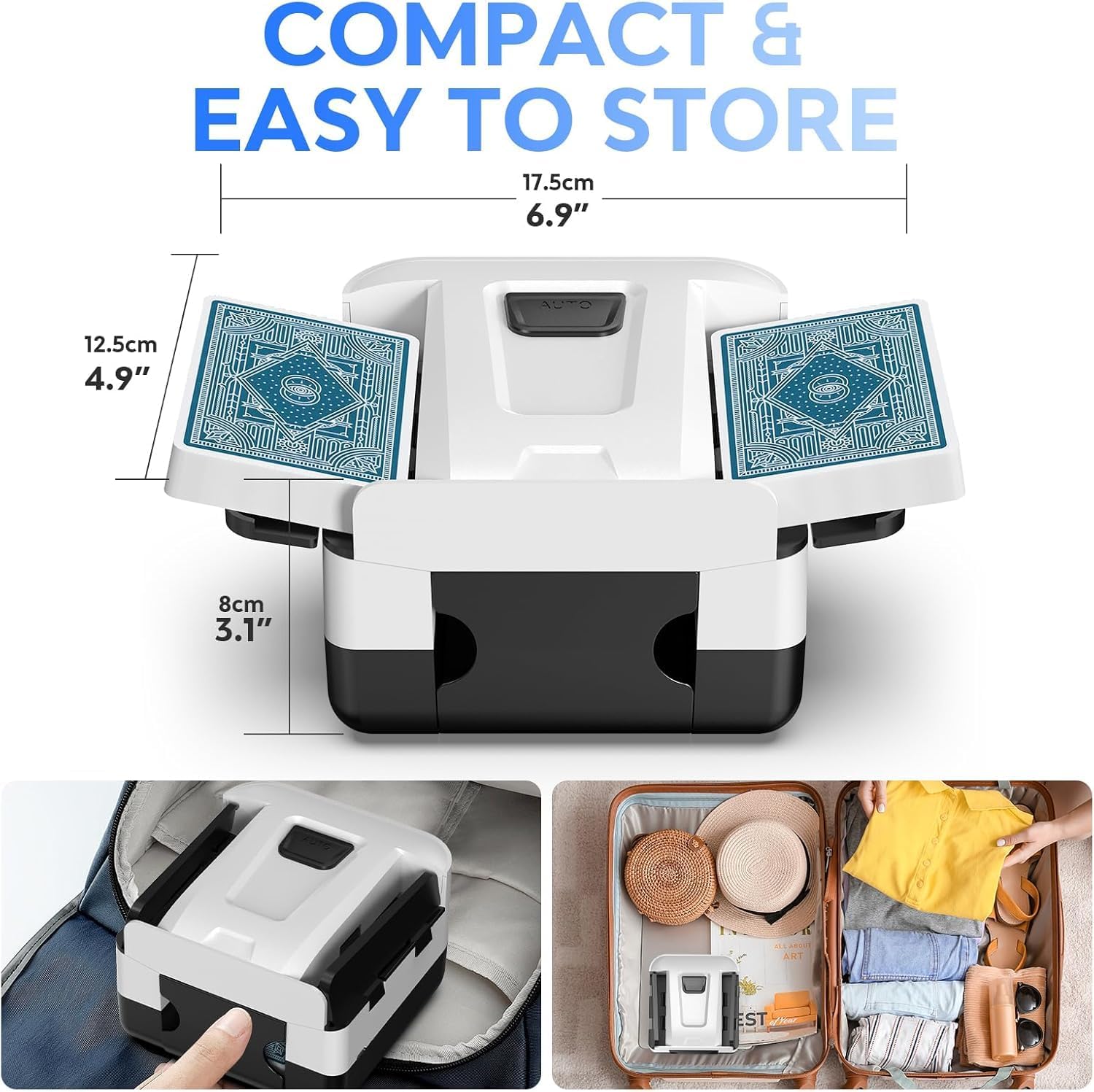 Thumbnail 3 de Kartenmischmaschine: Automatischer 1–2-Deck-Mischer mit USB-C Akku