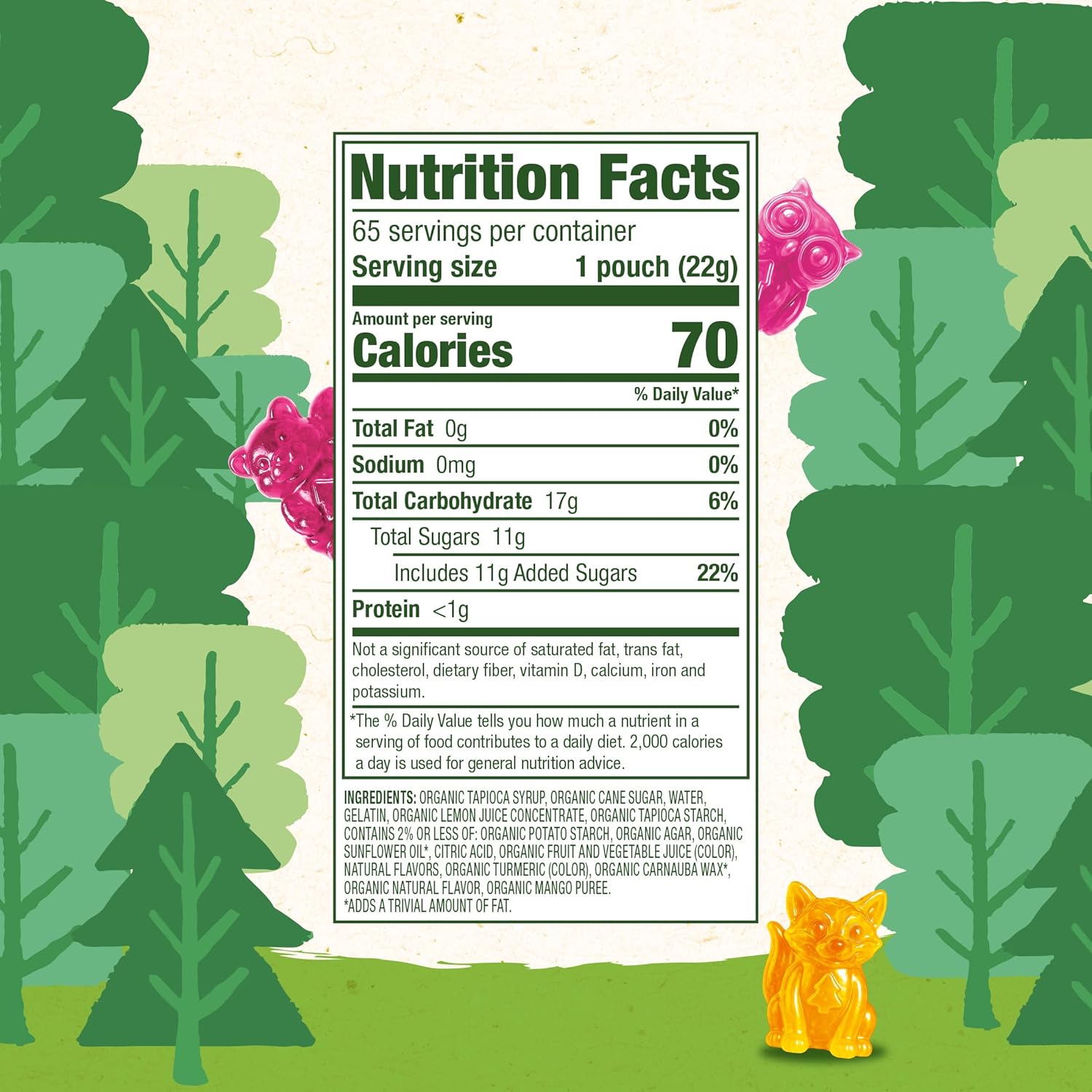 Detalle 2 de Black Forest Organic Forest Friends Gummies, 65 Pouches, 6 Fruit Flavors