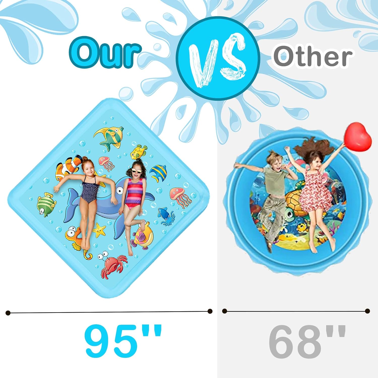 Thumbnail 1 de Growsland Splash Pad for Toddlers: 67" Outdoor Sprinkler Splash Mat for Backyard Fun