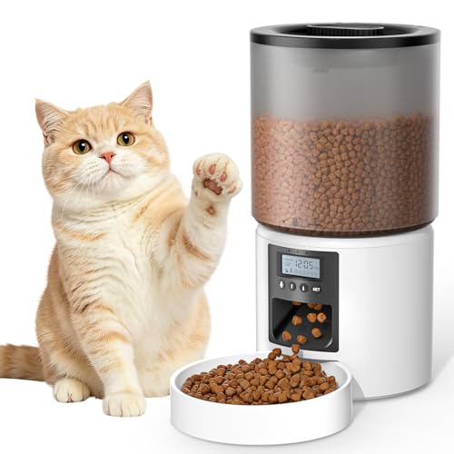 Detalle de PETVION 4L Comedero Automático para Gatos y Perros | Alimentación programable y fuente dual