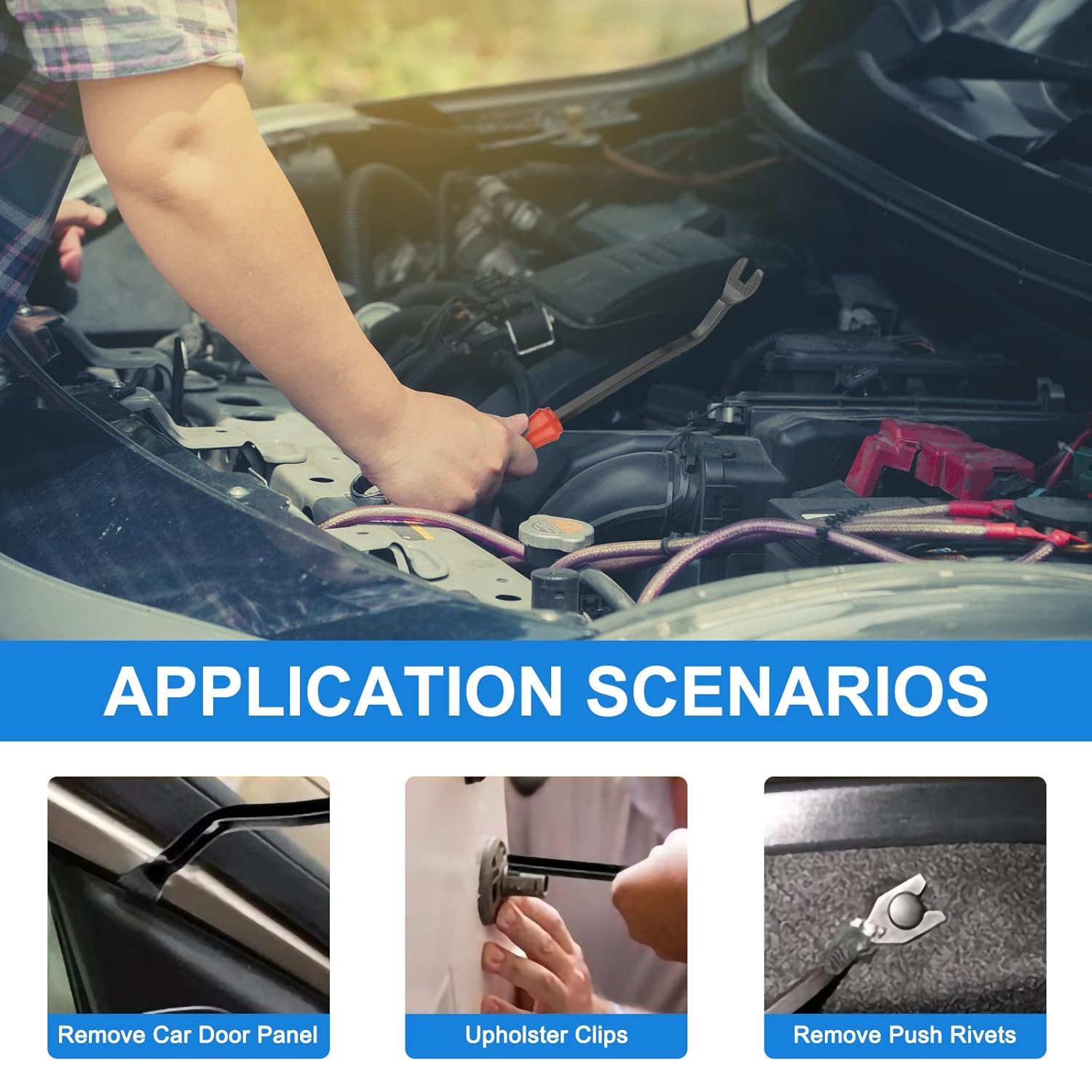 Thumbnail 5 de QIIYCCE 120PCS Car Clips & Plastic Rivets Kit (6 Sizes) for Bumpers, Fenders & Door Trims