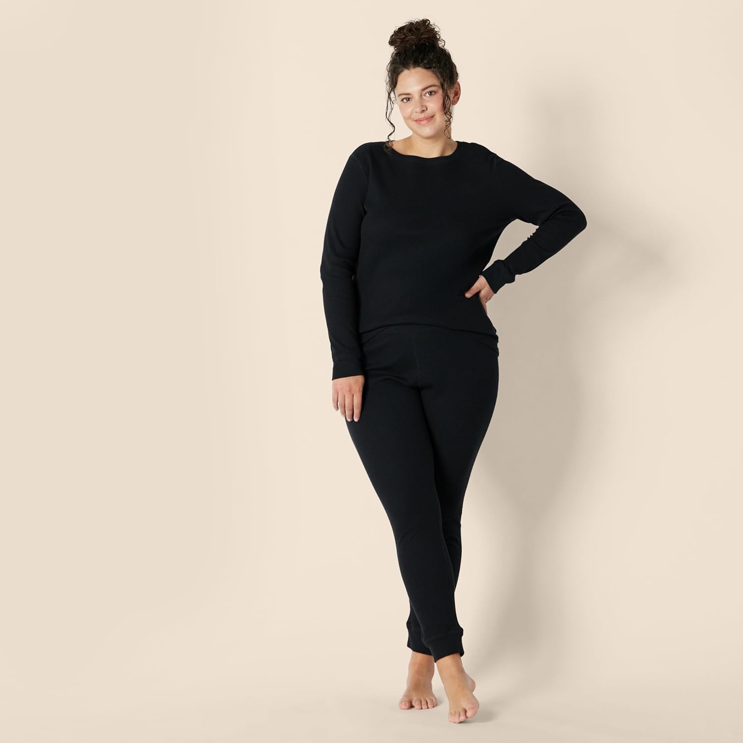 Thumbnail 5 de Amazon Essentials Damen Waffelpiqué-Pyjama-Set (Slim Fit, 2-teilig, Langarm)