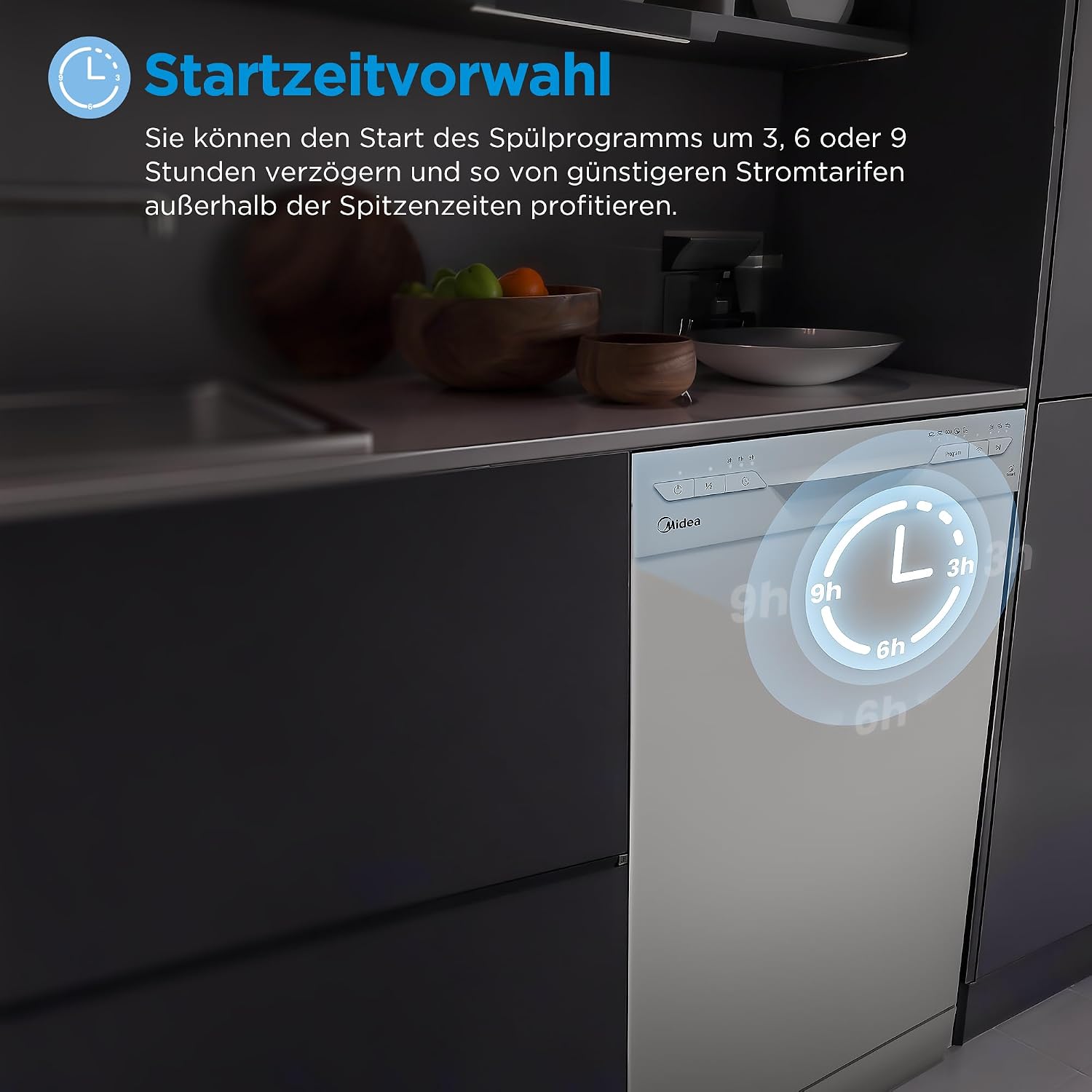 Thumbnail 4 de Midea SF 3.45NW PRO Geschirrspüler 45 cm – Freistehend & Unterbaufähig, Weiß