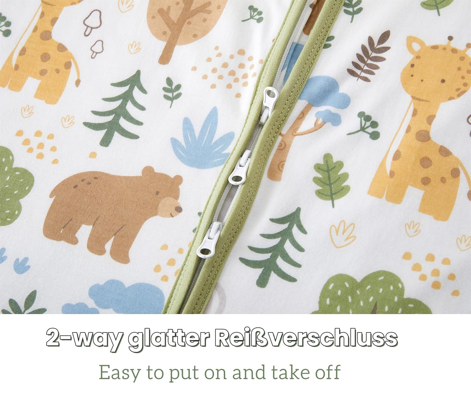 Detalle de Chilsuessy Schlafsack 1 Tog – Ganzjahres Baby Schlafsack aus 100% Baumwolle, 110 cm, Giraffe Motiv