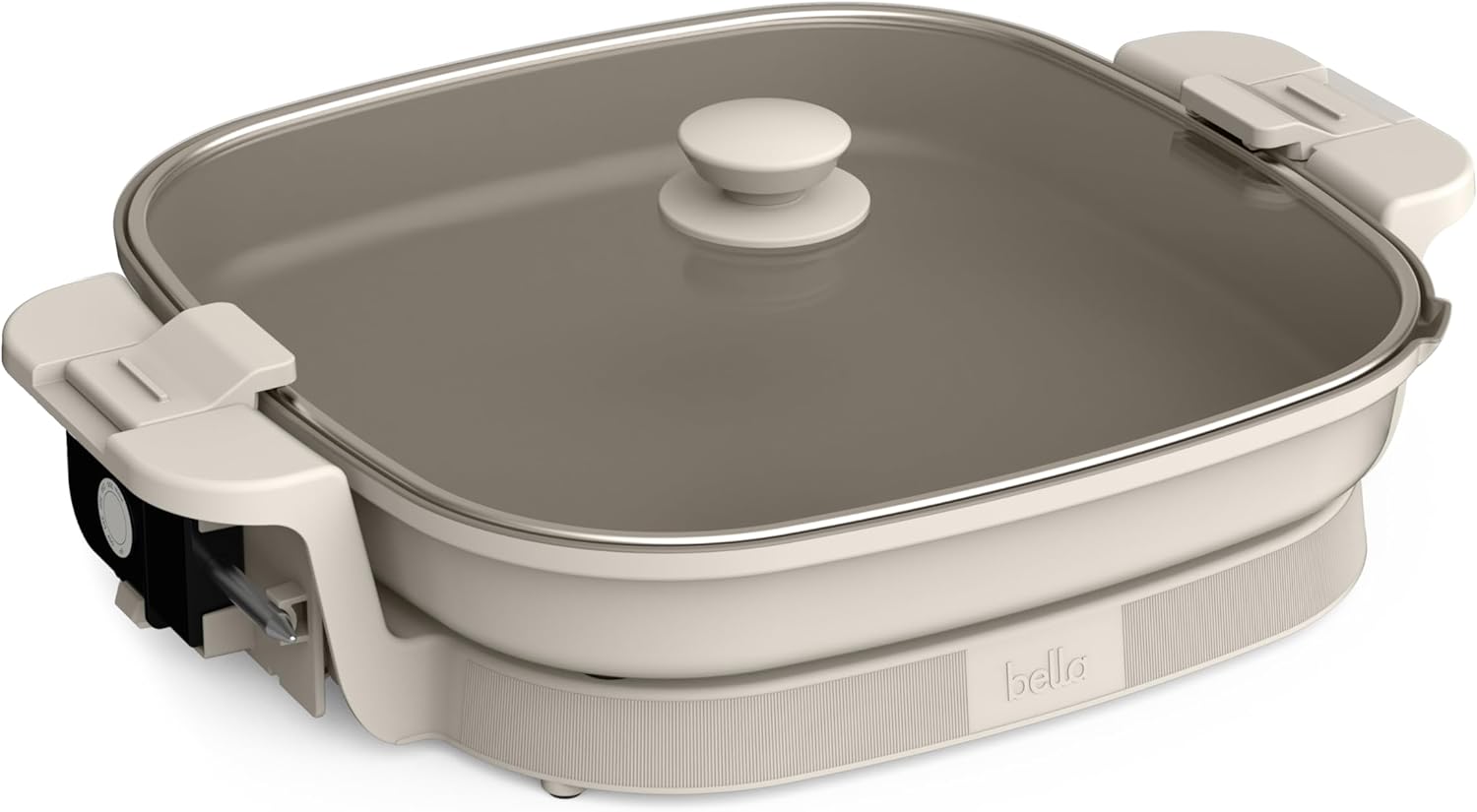 bella Make & Take XL Electric Skillet (14-inch) with EverGood Ceramic Nonstick Coating and Adjustable Temperature