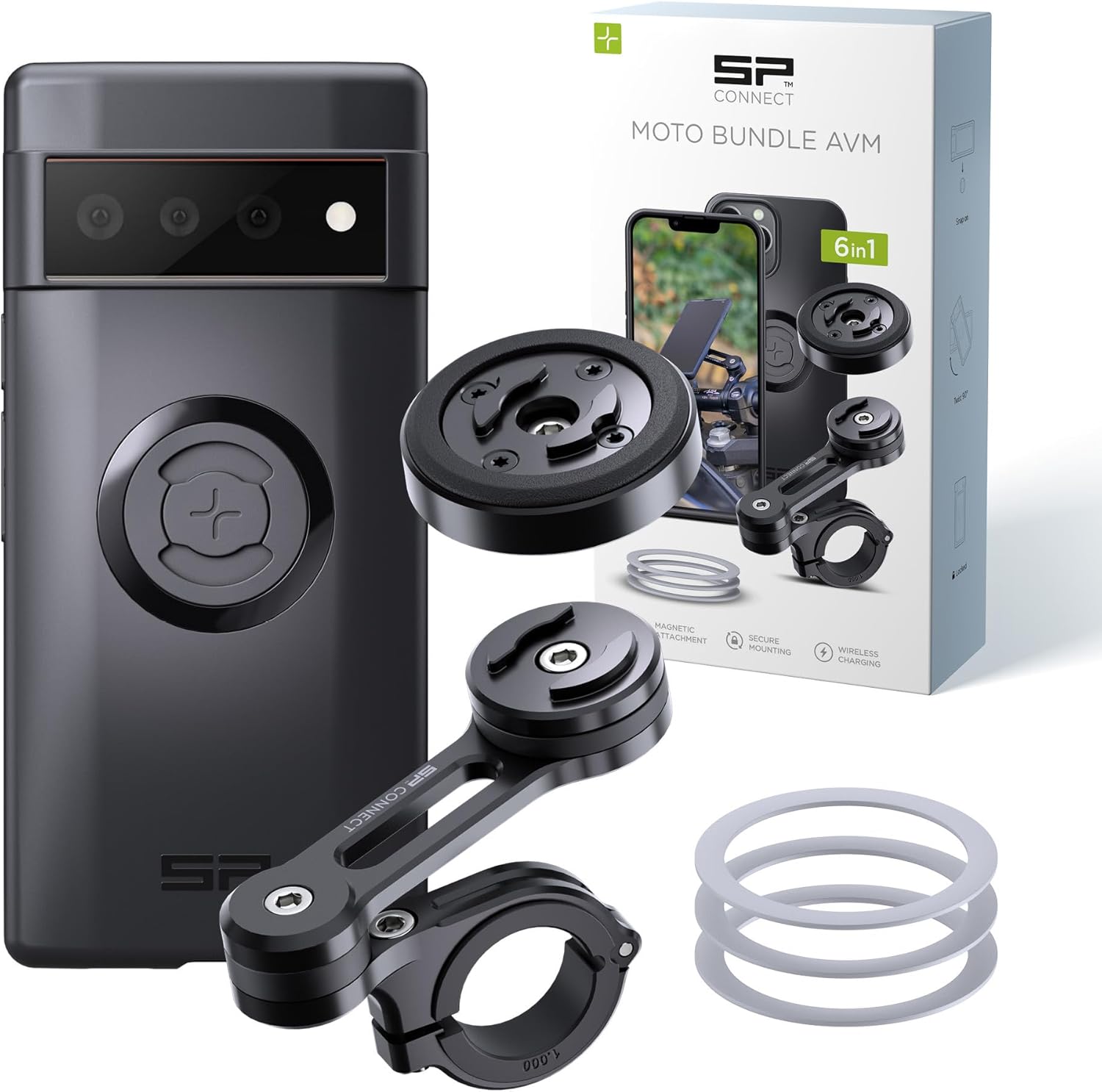 Detalle de SP CONNECT SPC+ Support de téléphone Moto pour Google Pixel 6 Pro — Monture robuste avec verrou breveté et module anti-vibration