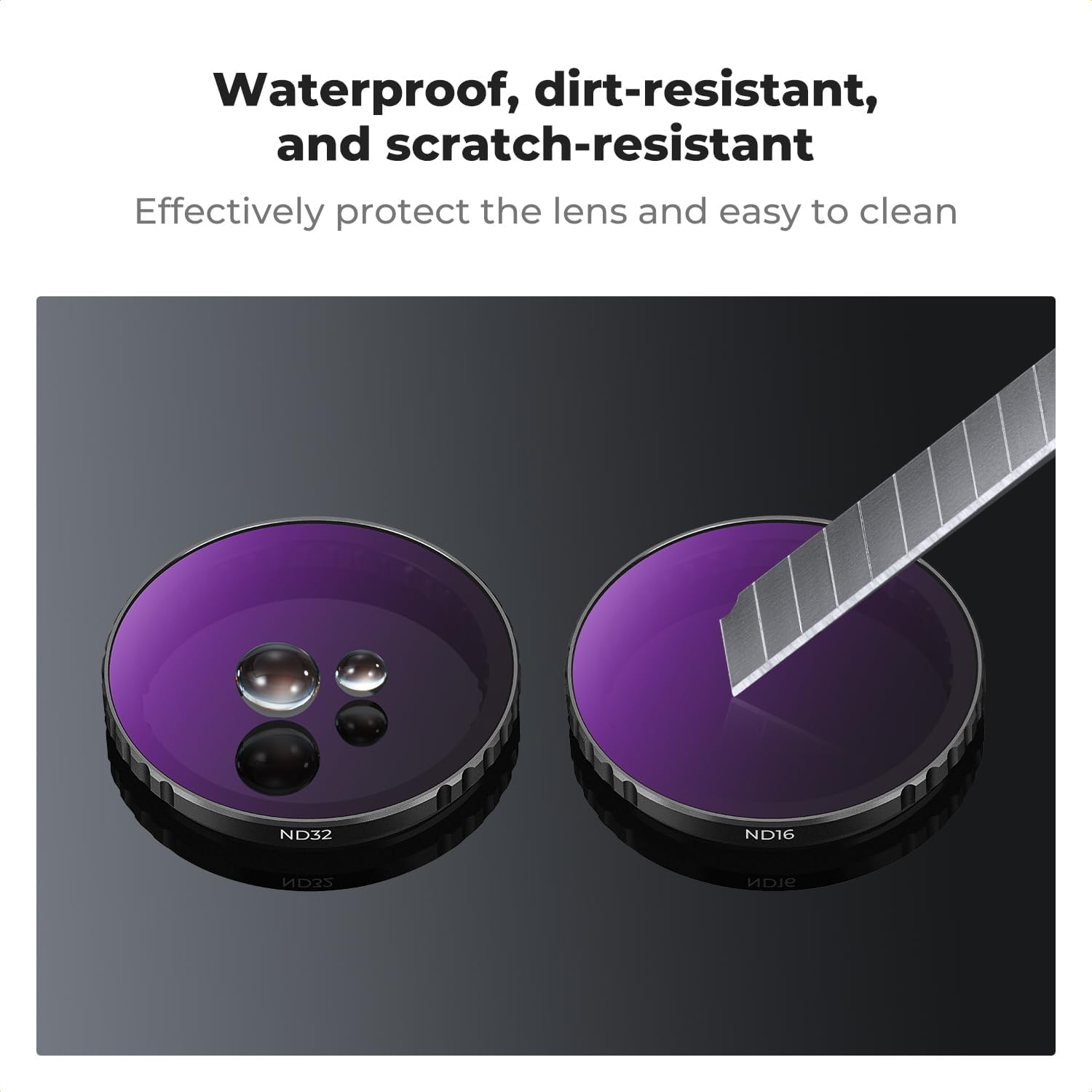 Detalle de K&F Concept Snap-on ND8/ND16/ND32/ND64 Filter Set for DJI Osmo Action 5 PRO / Osmo Action 4/3