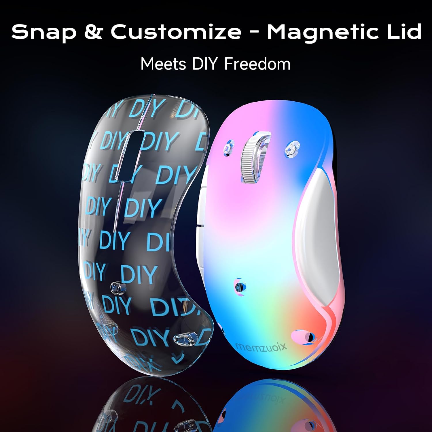 Thumbnail 6 de memzuoix LED Wireless Mouse (Rechargeable 2.4G, USB receiver) – Blue