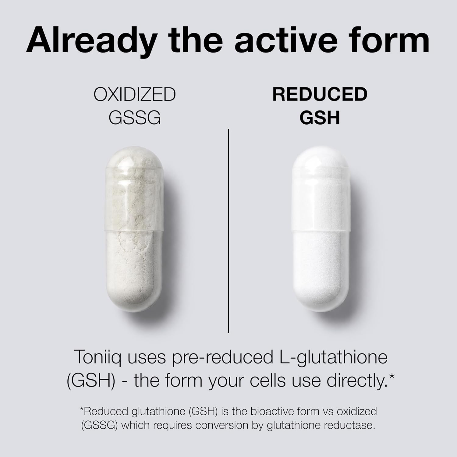 Detalle 1 de Toniiq Glutathione Supplement Capsules, 1,000 mg, 98%+ Purity, 120 Count