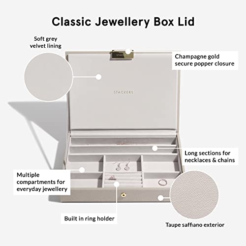 Detalle de Stackers Taupe Classic Set of 6 – Customisable Jewellery Box for Growing Collections