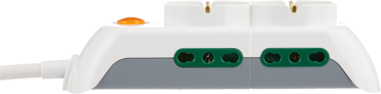Detalle 2 de Vimar FP00521.C.B Presa Multipla con Interruttore Luminoso – 2 prese universali + 4 biprese Sicury, 1,5 m, Bianco