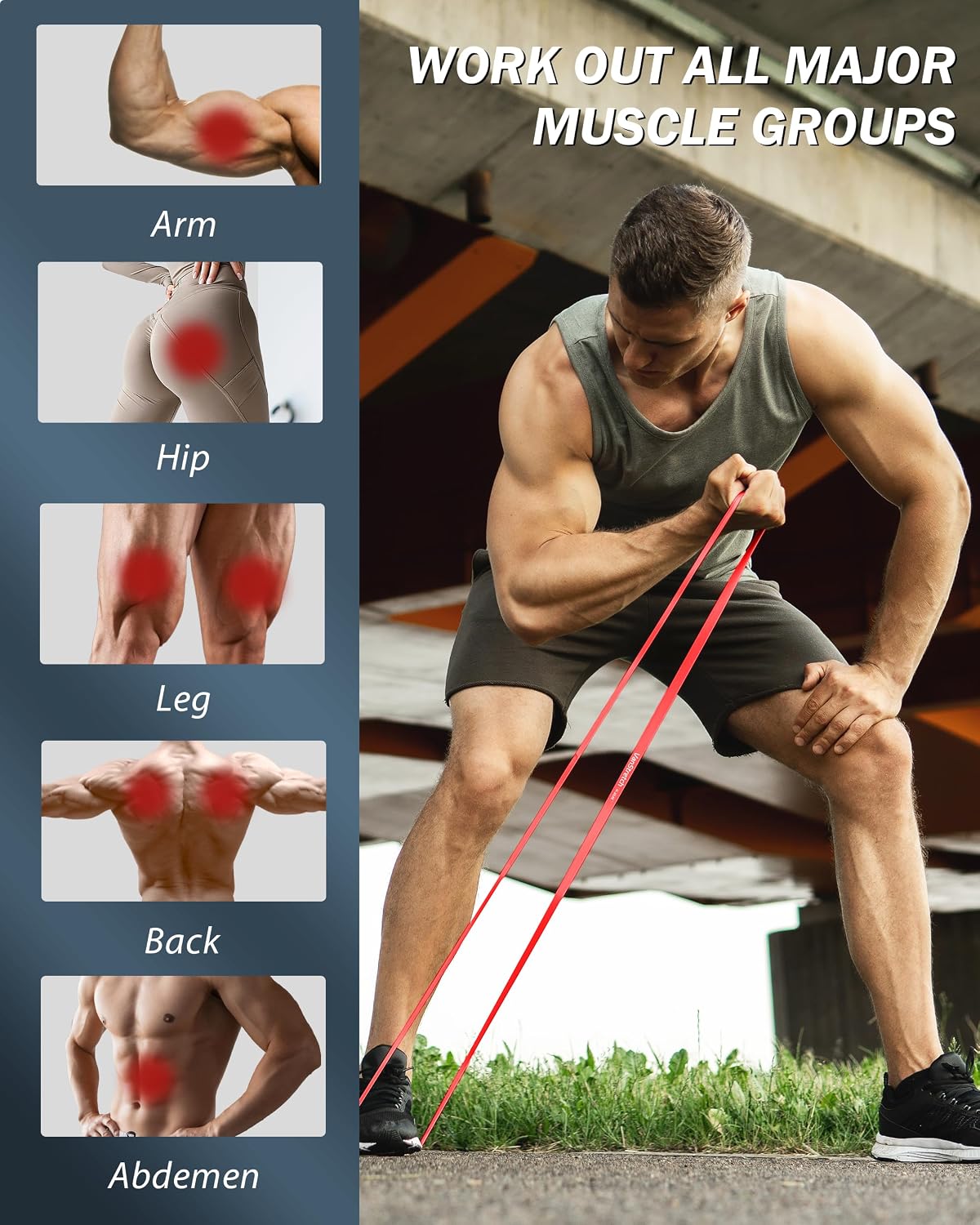 Detalle 2 de VanStretch RB00B1 Resistance Bands Set, 5 Levels for Workouts and Pull-Up Assistance