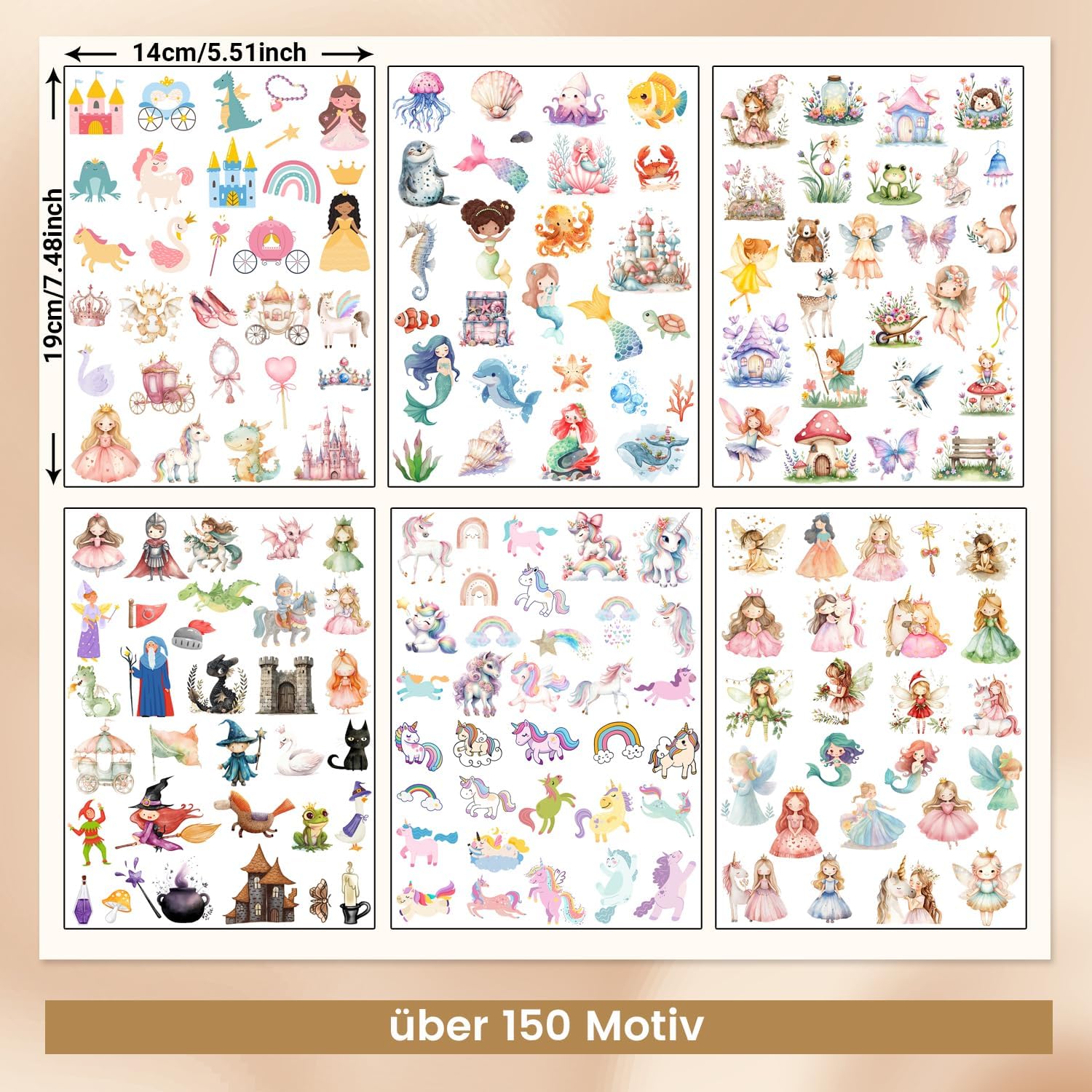 Thumbnail 2 de Hongma Märchen Glitzer Sticker 6 Stück Glitzereffekt 📷