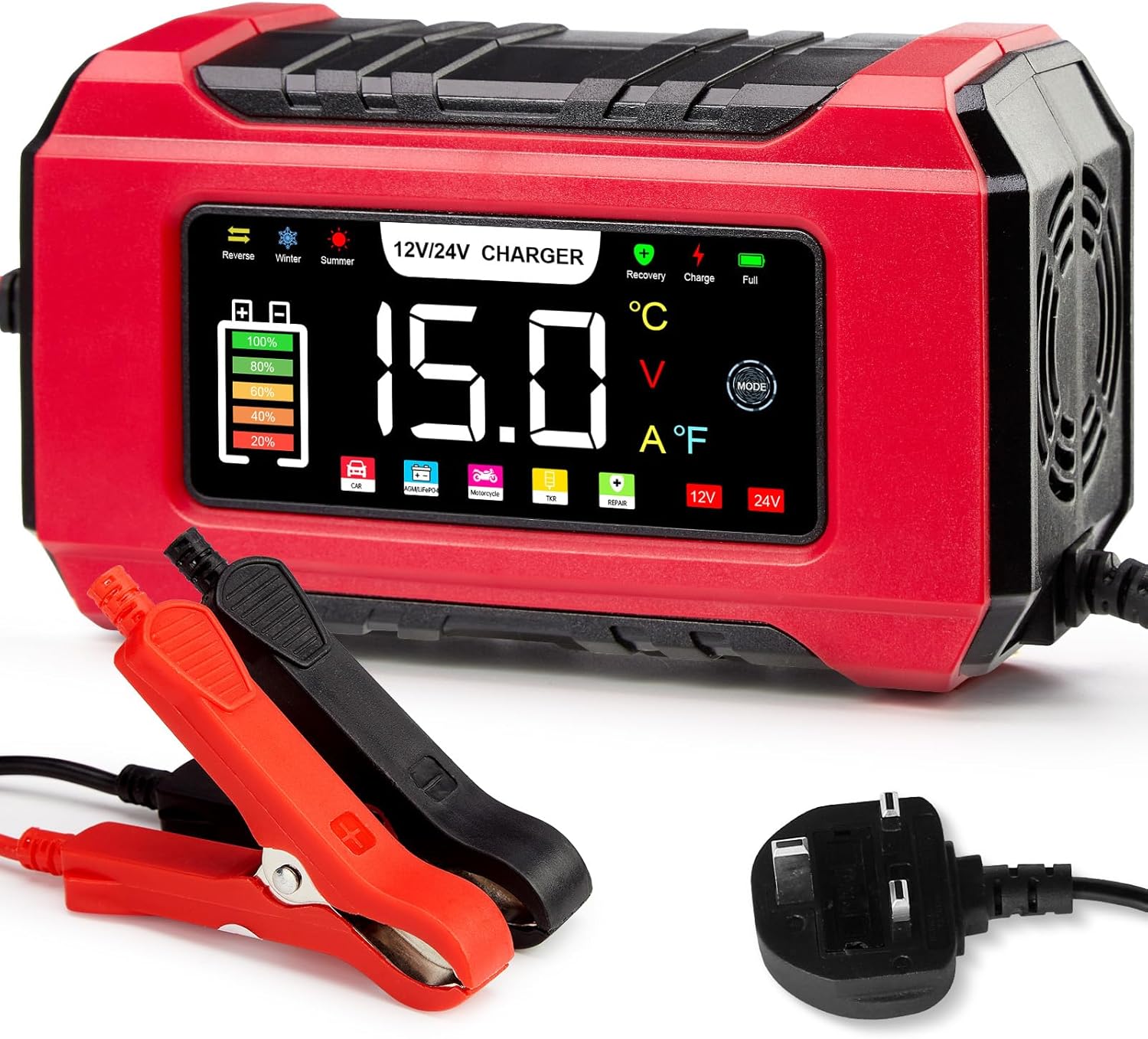 Detalle de Aptliton 15A Intelligent Car Battery Charger 12V/24V