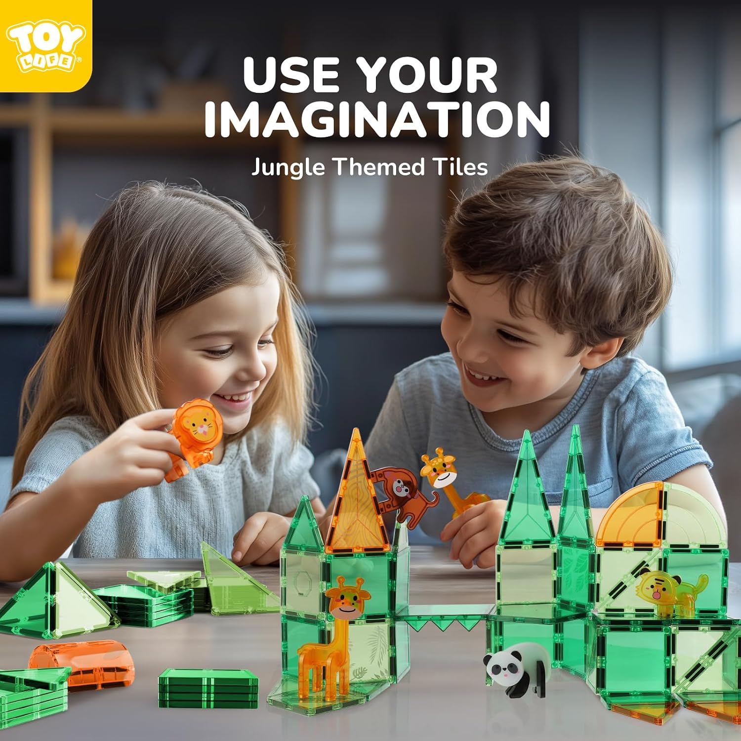 Detalle de TOY Life Magnetic Tile Set, 56 Pieces
