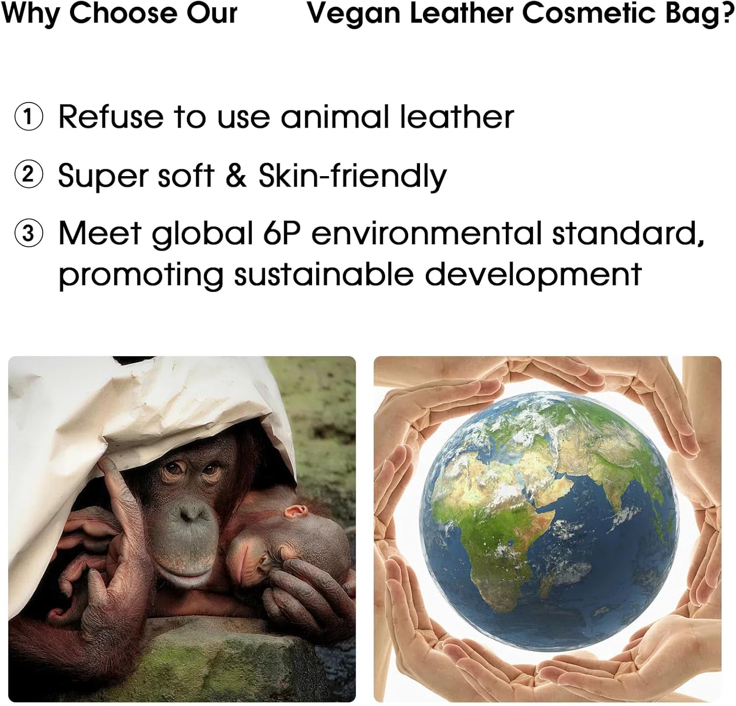 Detalle de Wandering Nature Makeup Bag, Vegan Leather