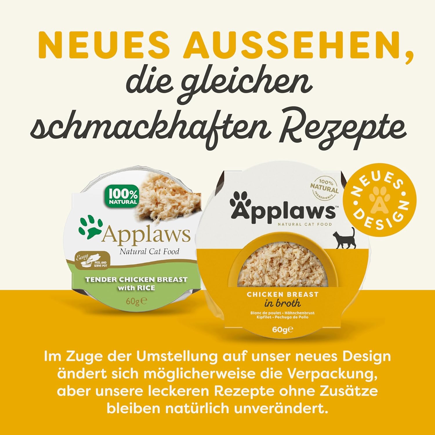 Thumbnail 3 de Applaws 100% nourriture humide naturelle pour chats adultes – blanc de poulet et riz en bouillon, 10 pots de 60 g