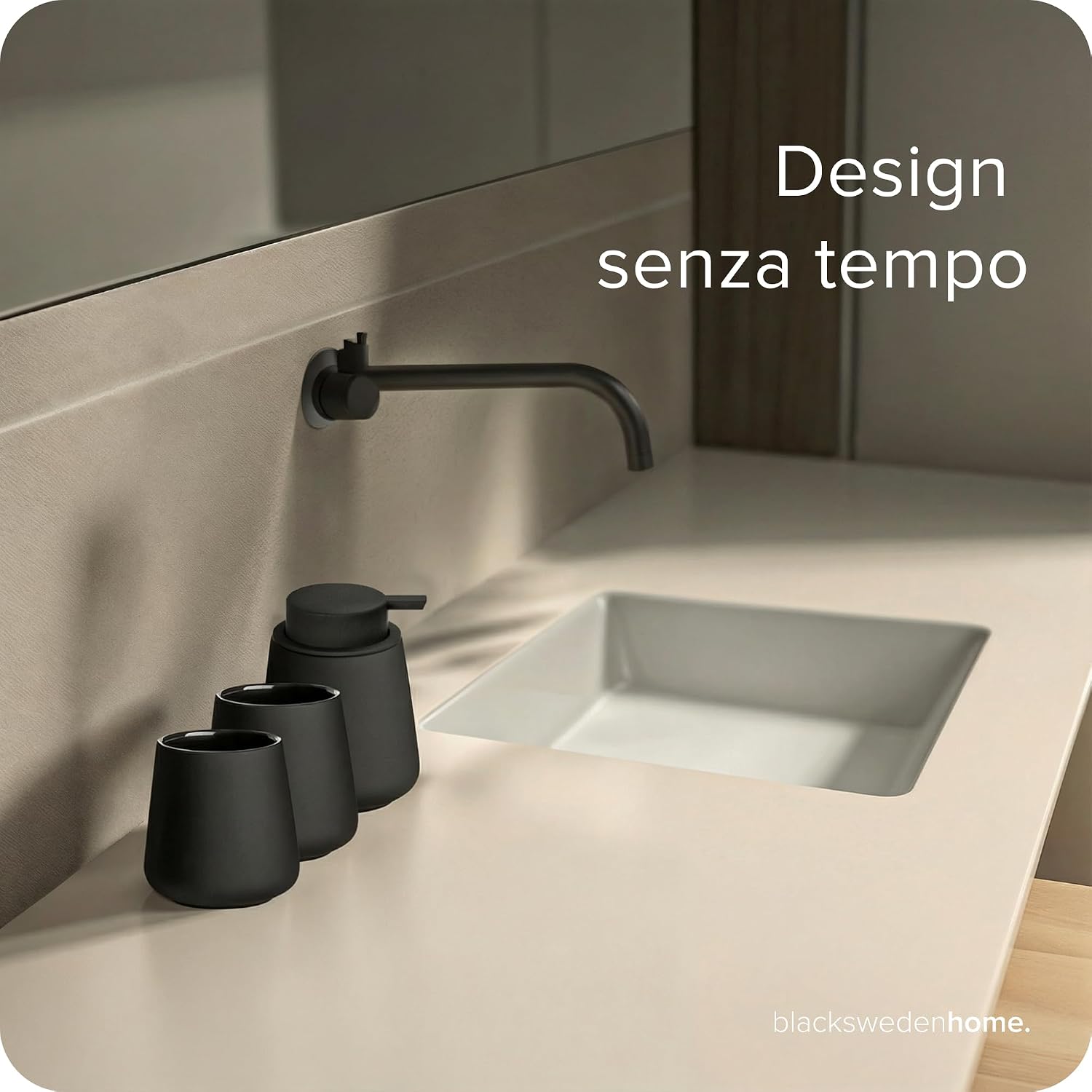 Thumbnail 3 de Black Sweden Home Set bagno completo in ceramica nera opaca (4 pezzi) con dispenser sapone e spazzola WC rimovibile