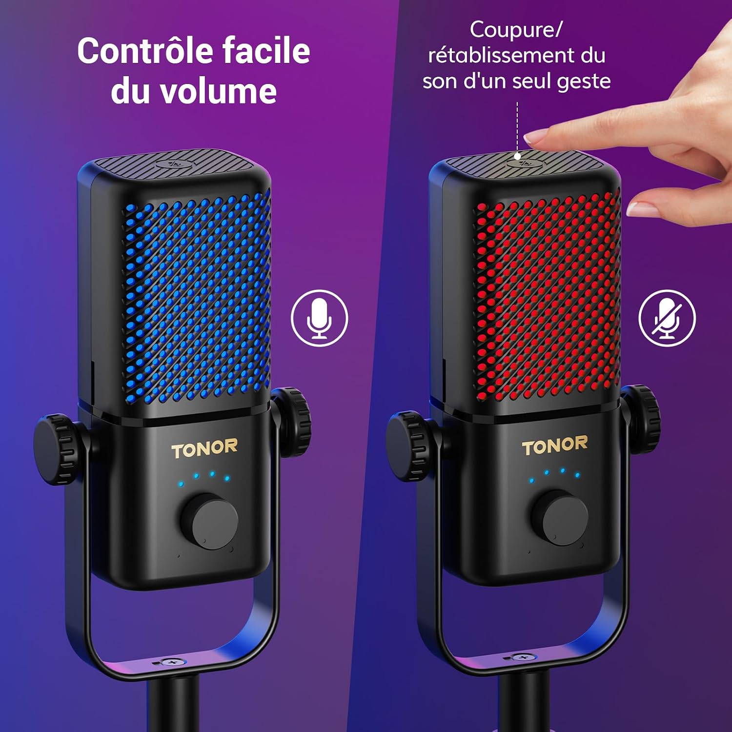 Detalle 1 de TONOR TCX3-gamingmicrofoon voor Xbox met RGB en tot 30 uur batterijduur