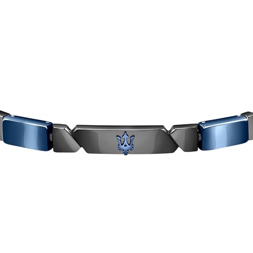 Detalle de Maserati Bracelet Homme Jewels en Acier, Céramique bleue et PVD gris – JM221ATZ01