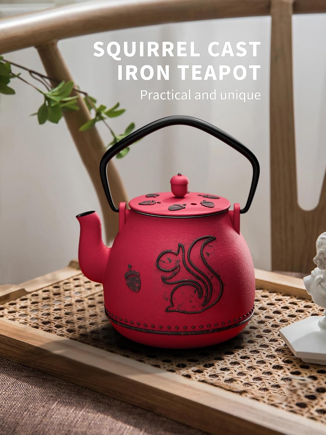 Detalle 2 de Toptier Cast Iron Teapot, 32 Ounce