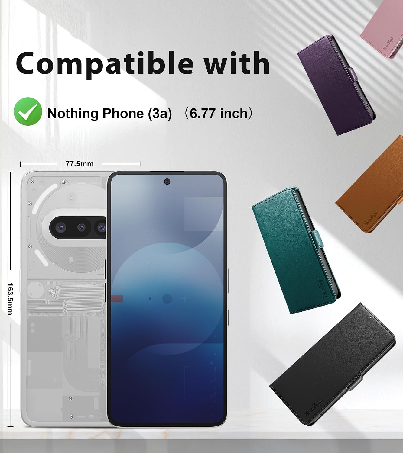 Thumbnail 1 de Yunubeyii Nothing Phone 3a Wallet Case