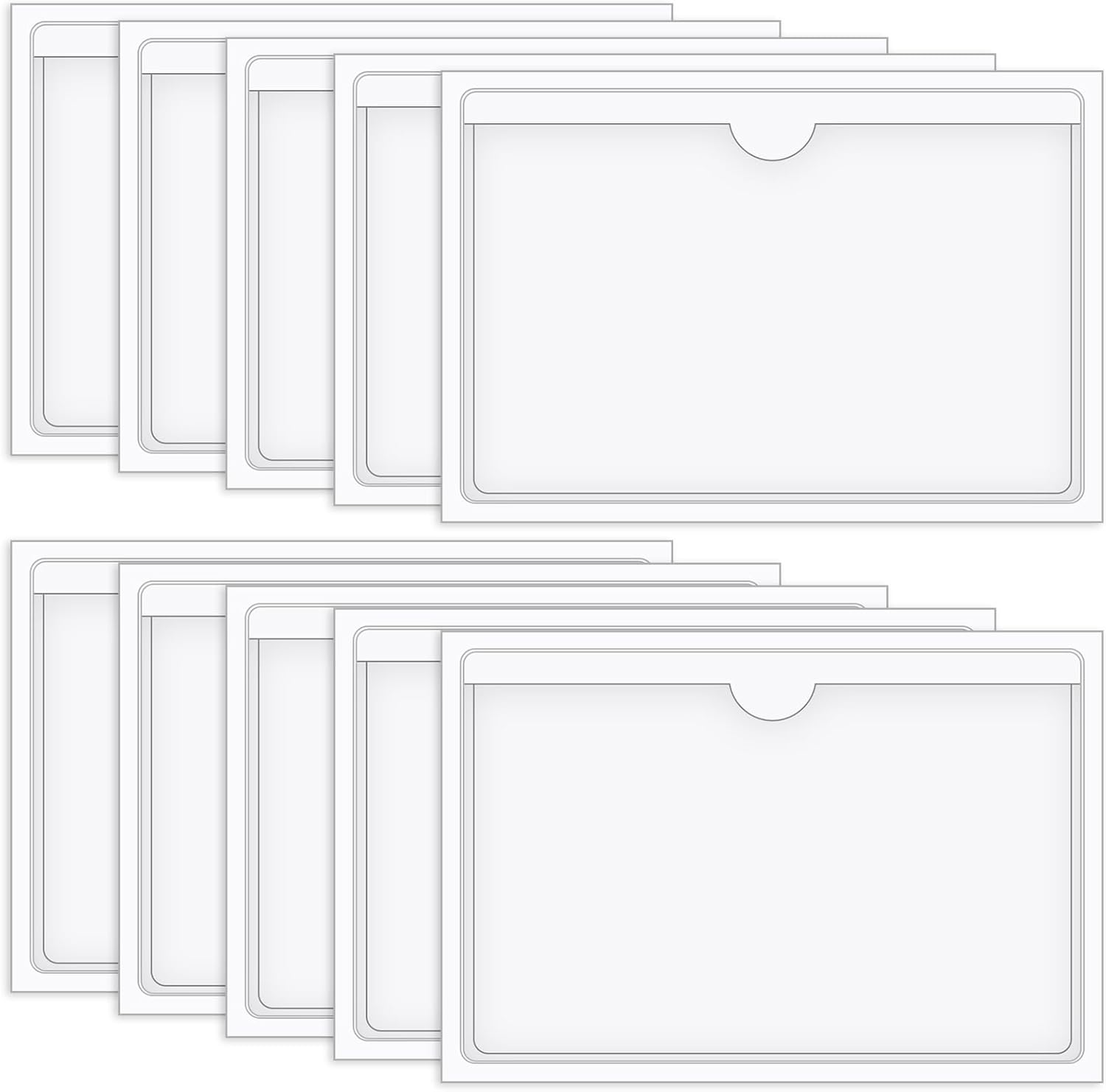 Vicloon Self Adhesive Pocket (10 pack) – 10 x 15 cm clear card sleeves for index cards and more