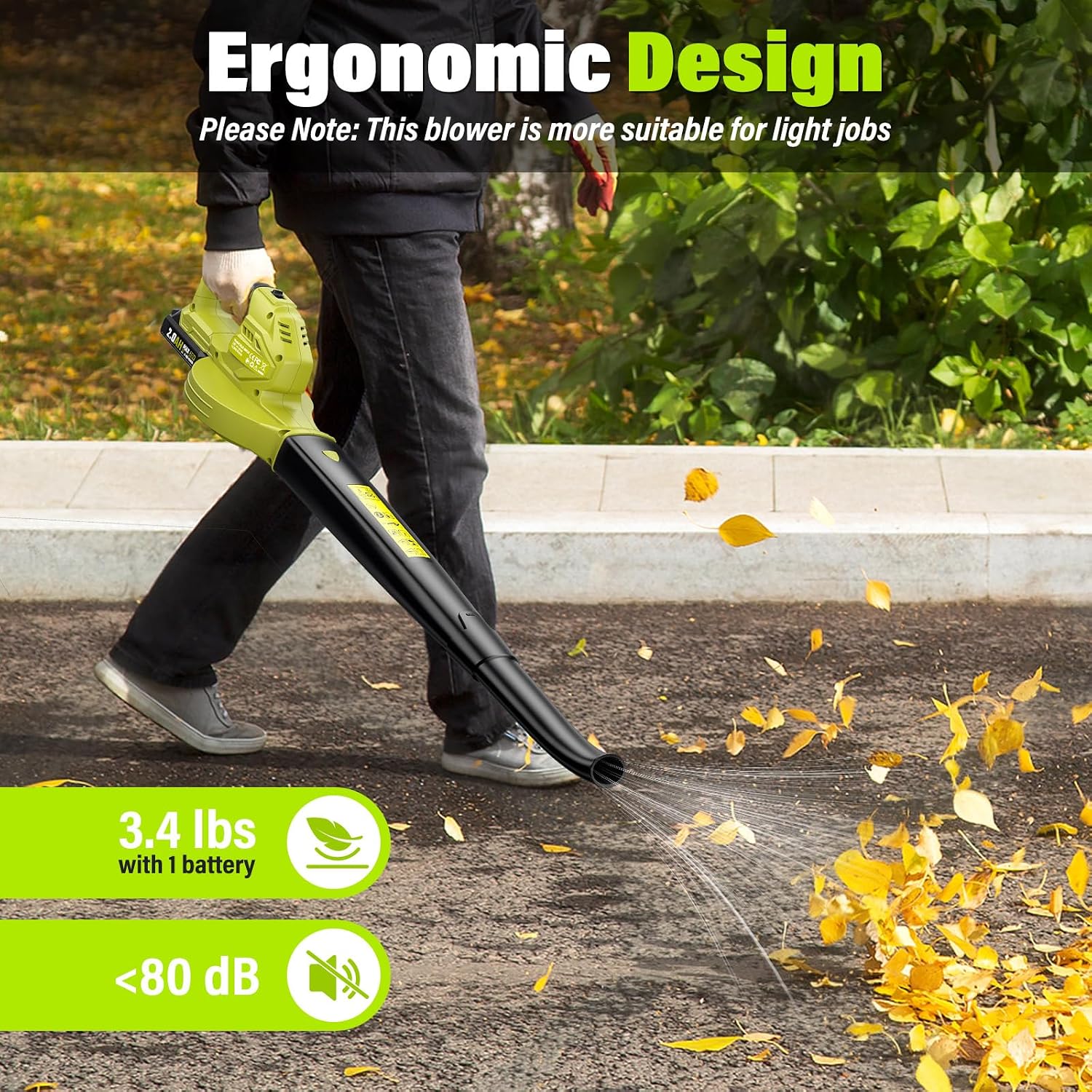 Detalle 2 de SEYVUM Cordless Leaf Blower 20V