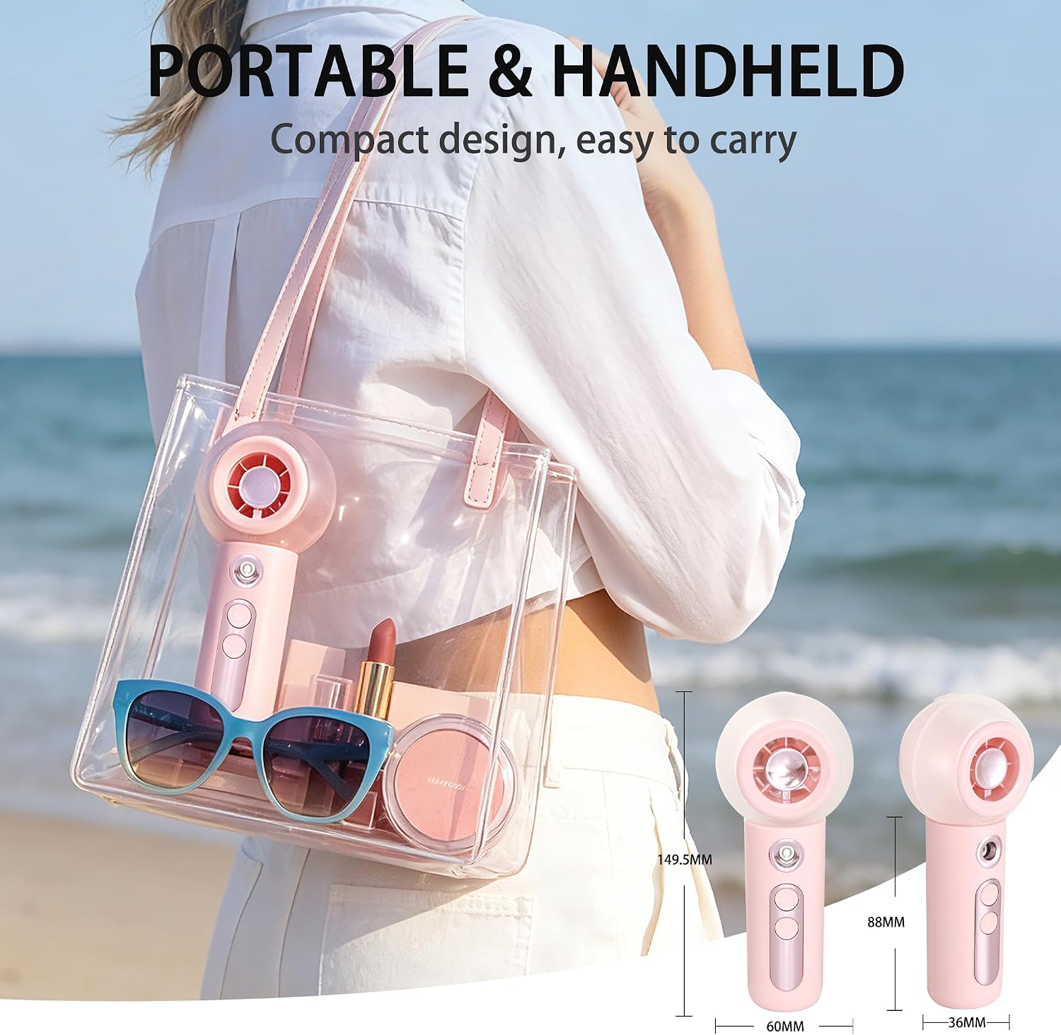 Thumbnail 5 de Ciaien Portable Misting Fan: Compact Handheld Cooler with Mist and LED Display