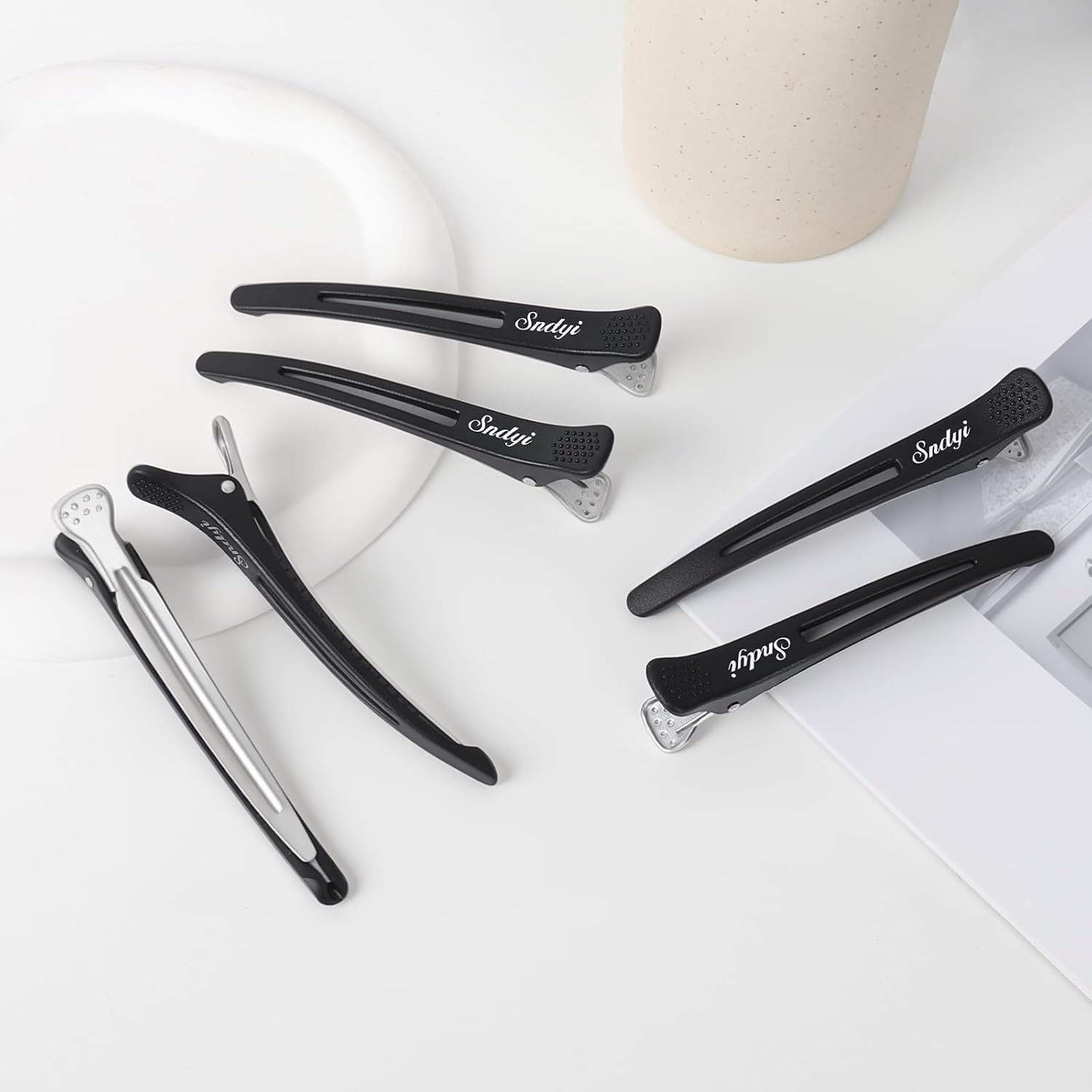 Thumbnail 4 de Haarklammern Friseurbedarf – Haarclips mit Silikonband (6er Pack) für Styling und Schneiden