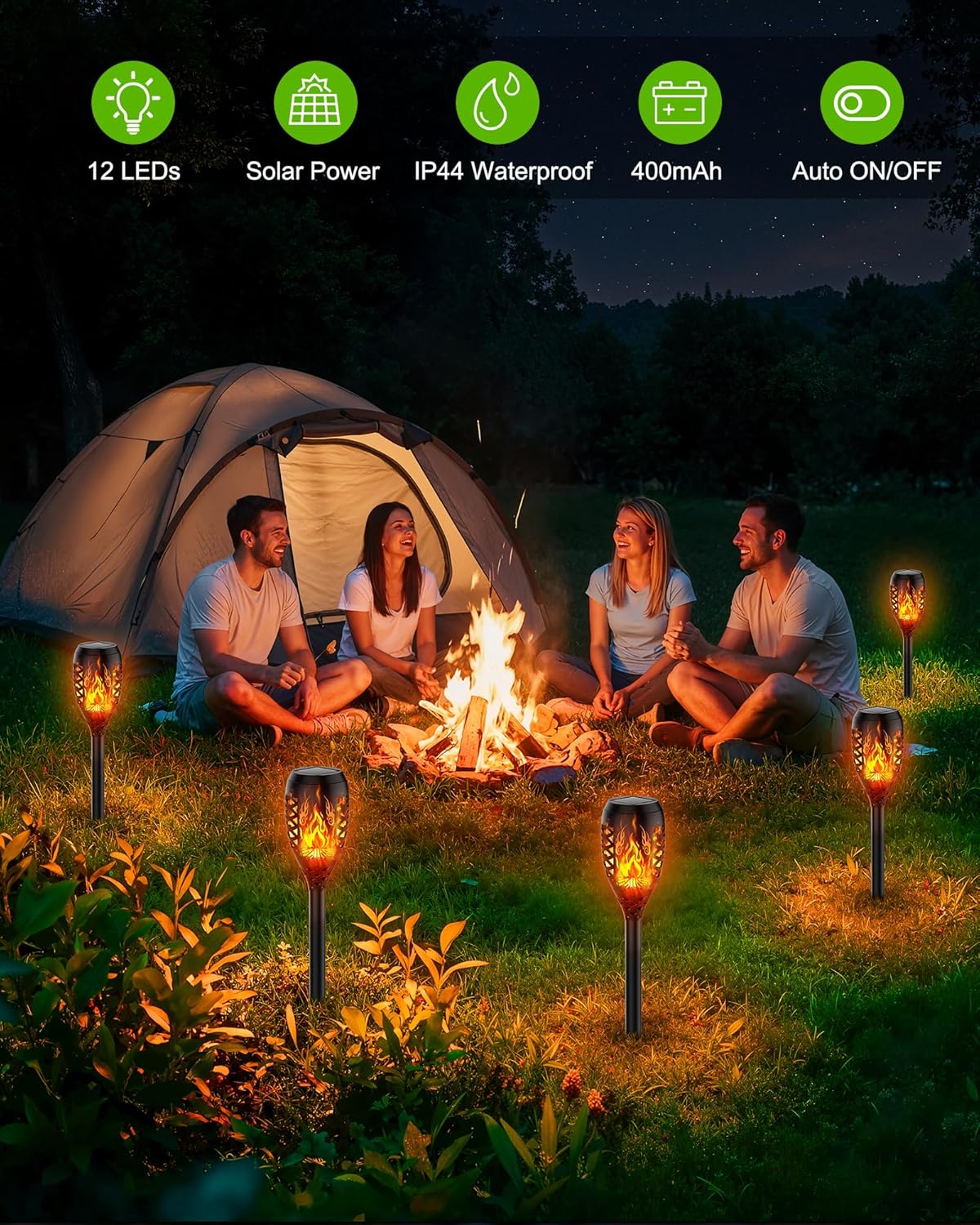 Thumbnail 3 de Giliwosy Solarleuchten für Außen – 6er-Set „Streichholzspiel“ mit Flacker-LED, IP65