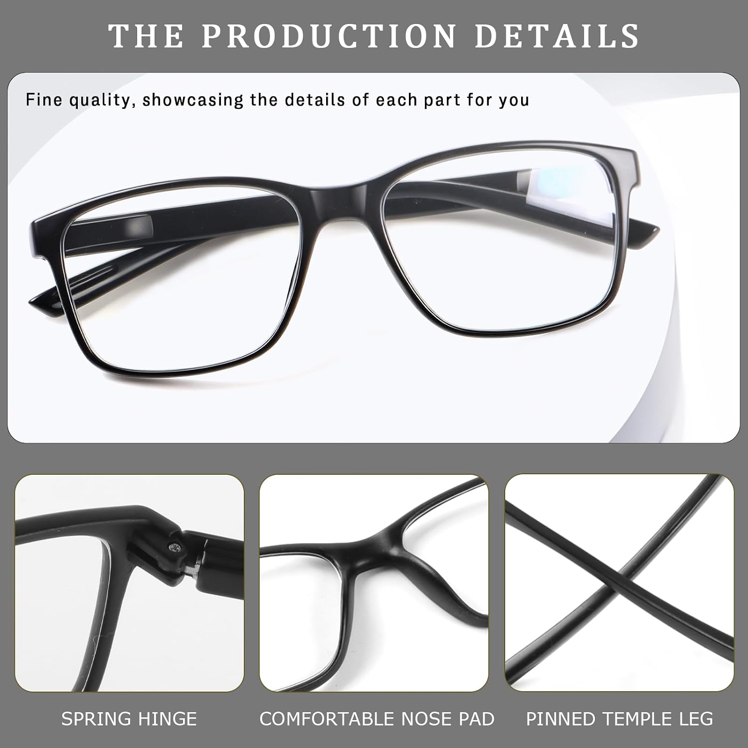 Thumbnail 4 de Kerecsen 3 Pack Reading Glasses for Men – Blue Light Blocking with Spring Hinges