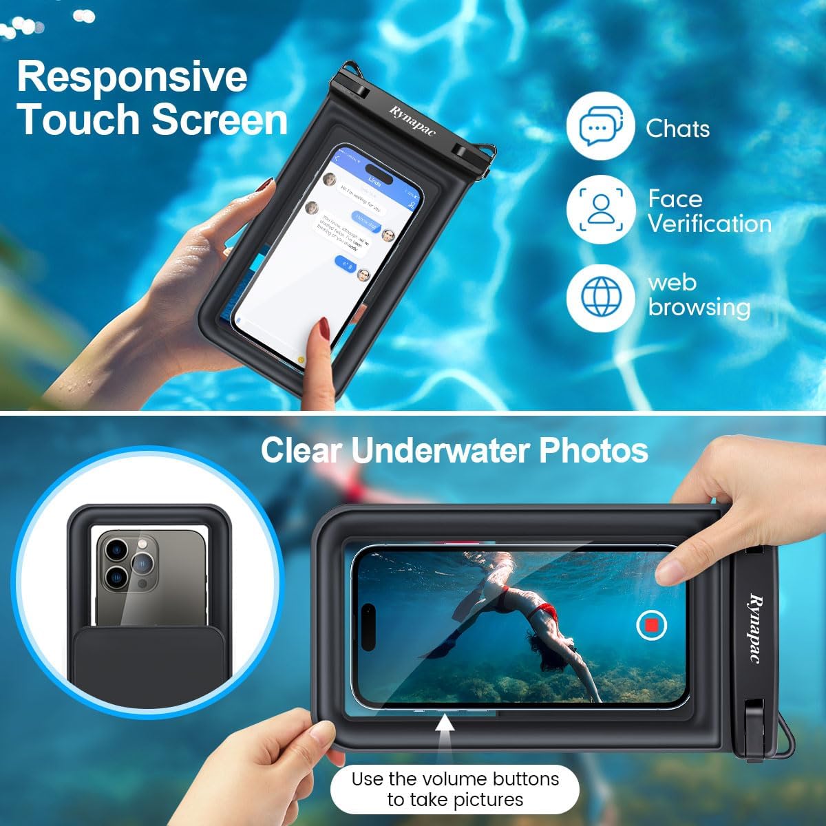 Detalle de Rynapac Waterproof Phone Pouch, 8.5-Inch