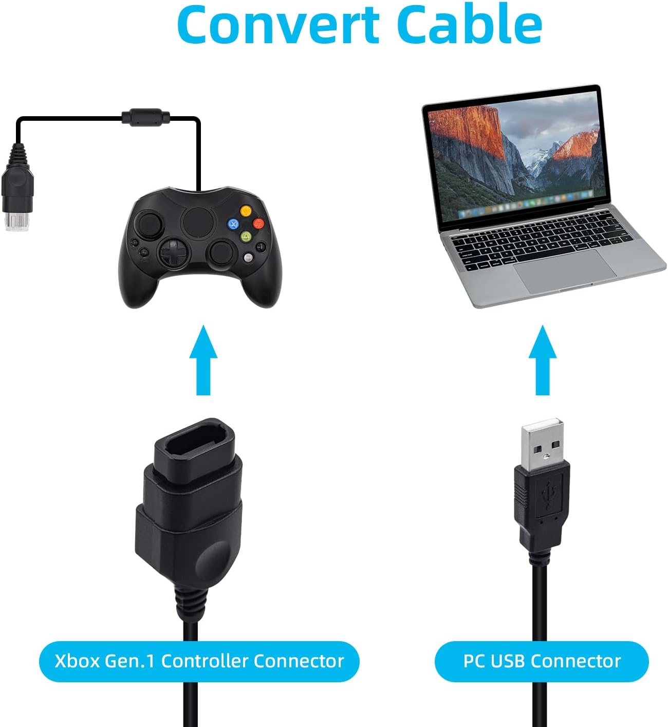 Detalle de Mcbazel Cavo di Conversione USB per controller Xbox 0,7 m