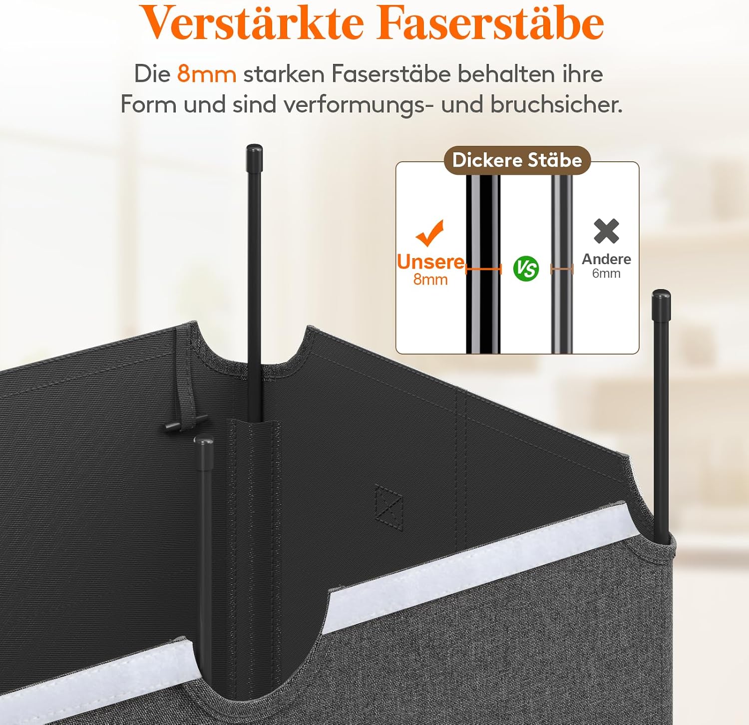 Detalle de Lifewit Wäschekorb mit Deckel 145 l