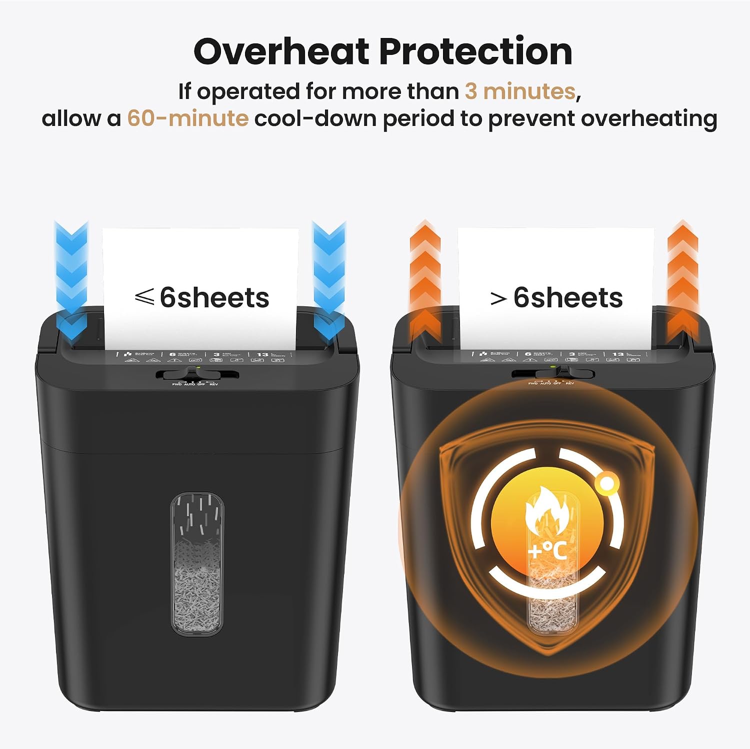 Detalle 2 de Novodesk NOVO-AZ1692VC Cross-Cut Paper Shredder, P-4, 6-Sheet, 3.43-Gallon Bin