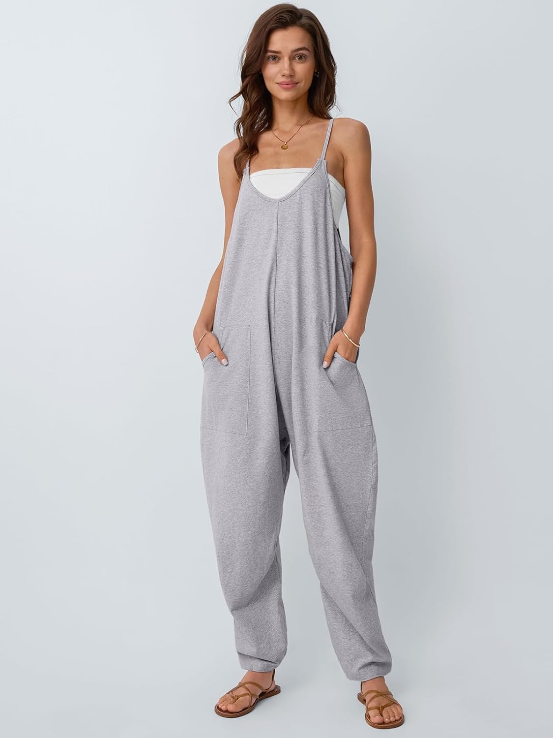 Detalle de AUTOMET Jumpsuits for Women: Casual Summer Overalls with Pockets