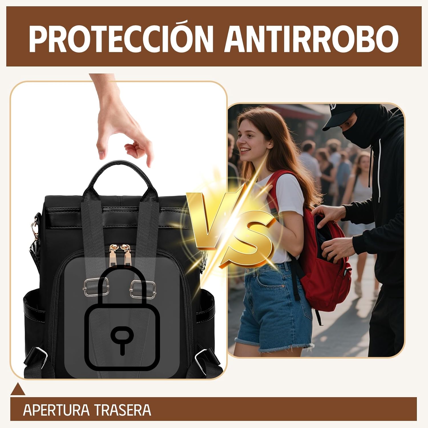 Thumbnail 1 de ONETOALL Bolso Mochila Mujer Casual