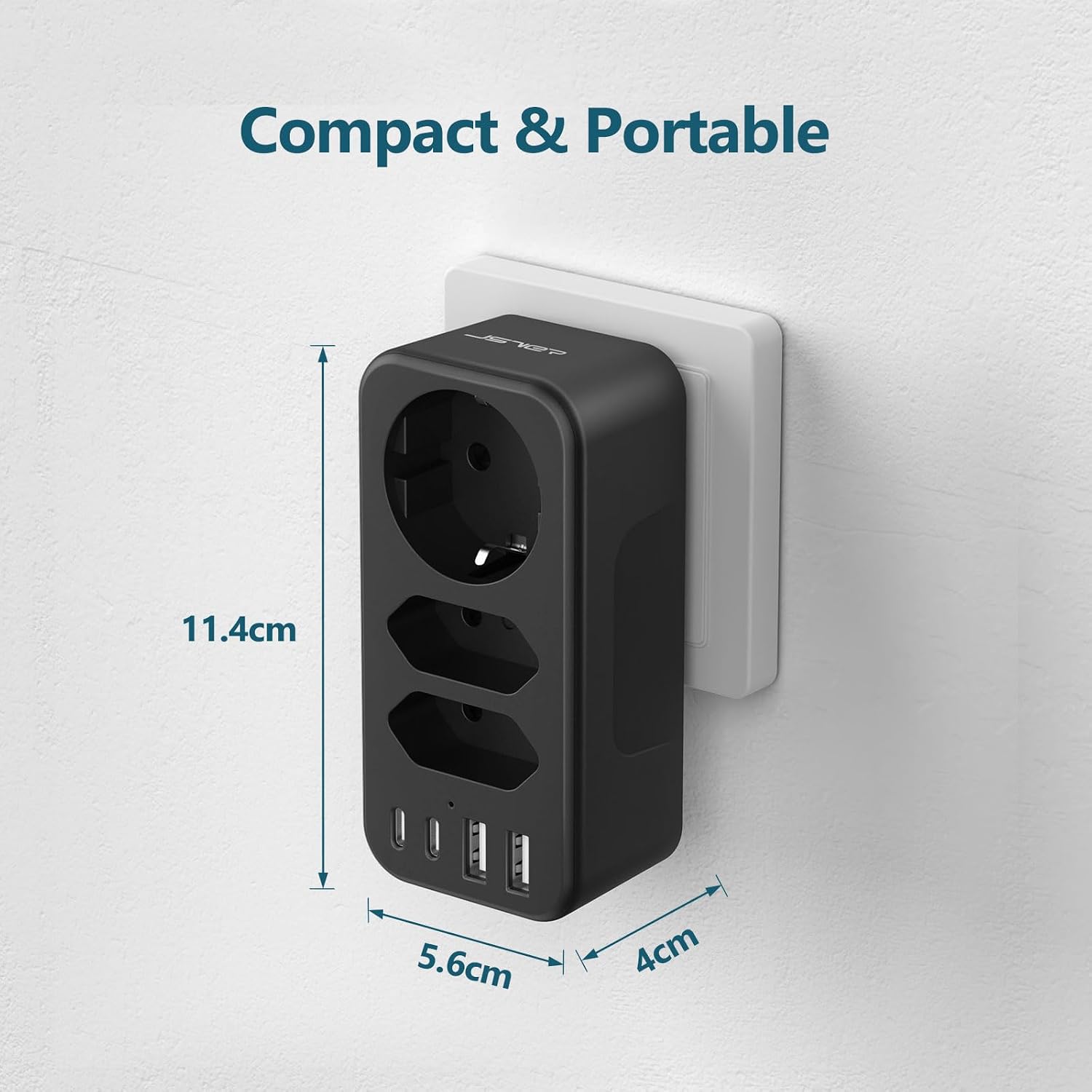 Thumbnail 3 de JSVER Multipresa Schuko 3680 W con 4 USB