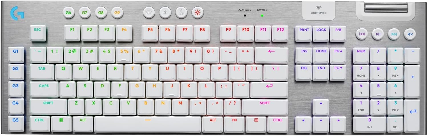Detalle de Logitech G915 X LIGHTSPEED Tactile Wireless Gaming Keyboard, White