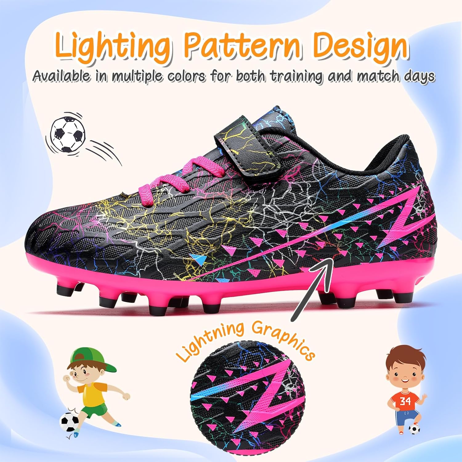 Thumbnail 2 de Hanani Kids Boys Girls FG/AG Football Boots (FG/AG) – breathable synthetic trainers for indoor & outdoor