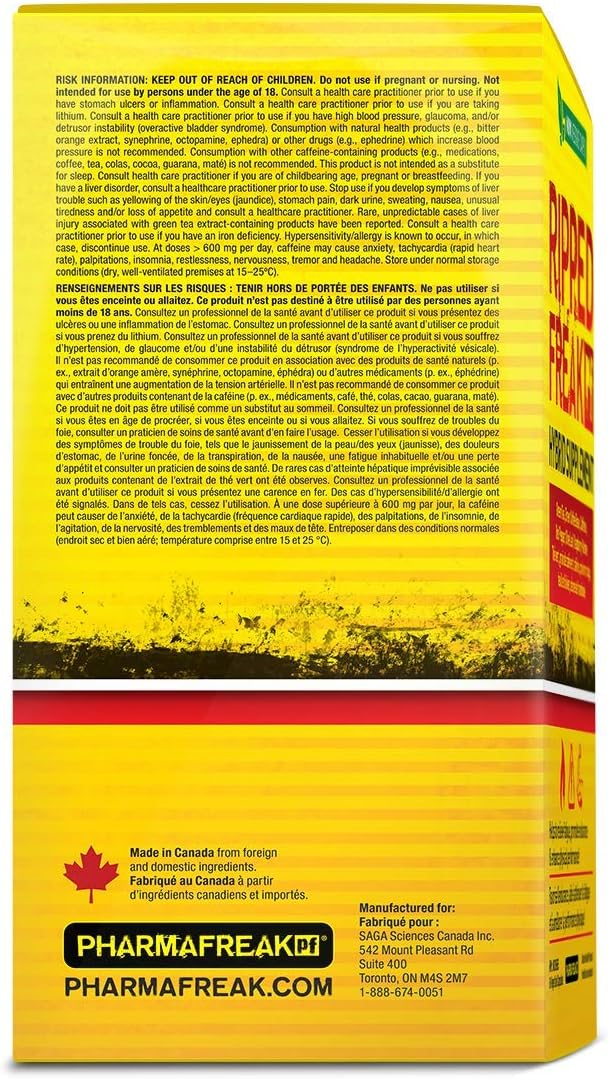 Detalle de PHARMAFREAK PFT10001 RIPPED FREAK Metabolism Support, 60 Veggie Caps