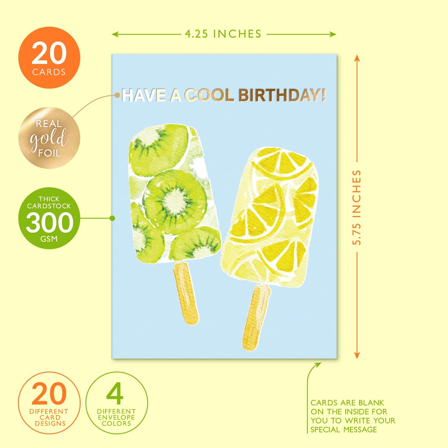 Detalle de Sweetzer & Orange 20 Assorted Birthday Cards with Envelopes and Storage Box