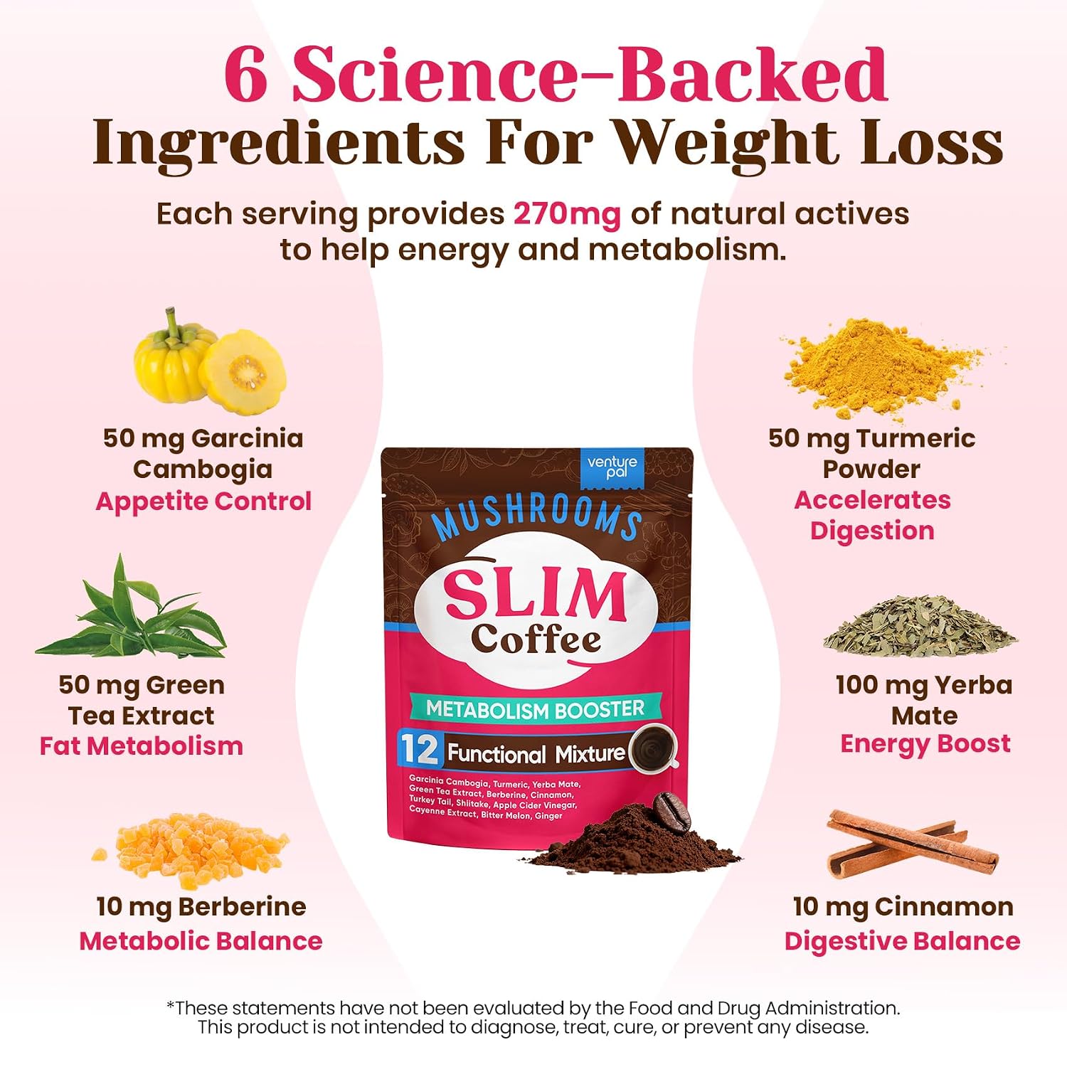 Detalle 2 de Venture Pal Slim Mushroom Coffee, 40 Servings